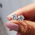 thumbnail image 3 of Moissanite Stud Earrings for Women Men D Color VVS Round Cut Gemstones 18k White Gold Plated 925 Sterling Silver Hypoallergenic for Wedding Party Gift Jewelry, 3 of 6