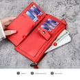 thumbnail image 4 of Slim Women's Wallet RFID Blocking Bifold Design Multiple Card Slots Zipper Coin Purse - Gift Packaging Portable Fashion(Red), 4 of 6