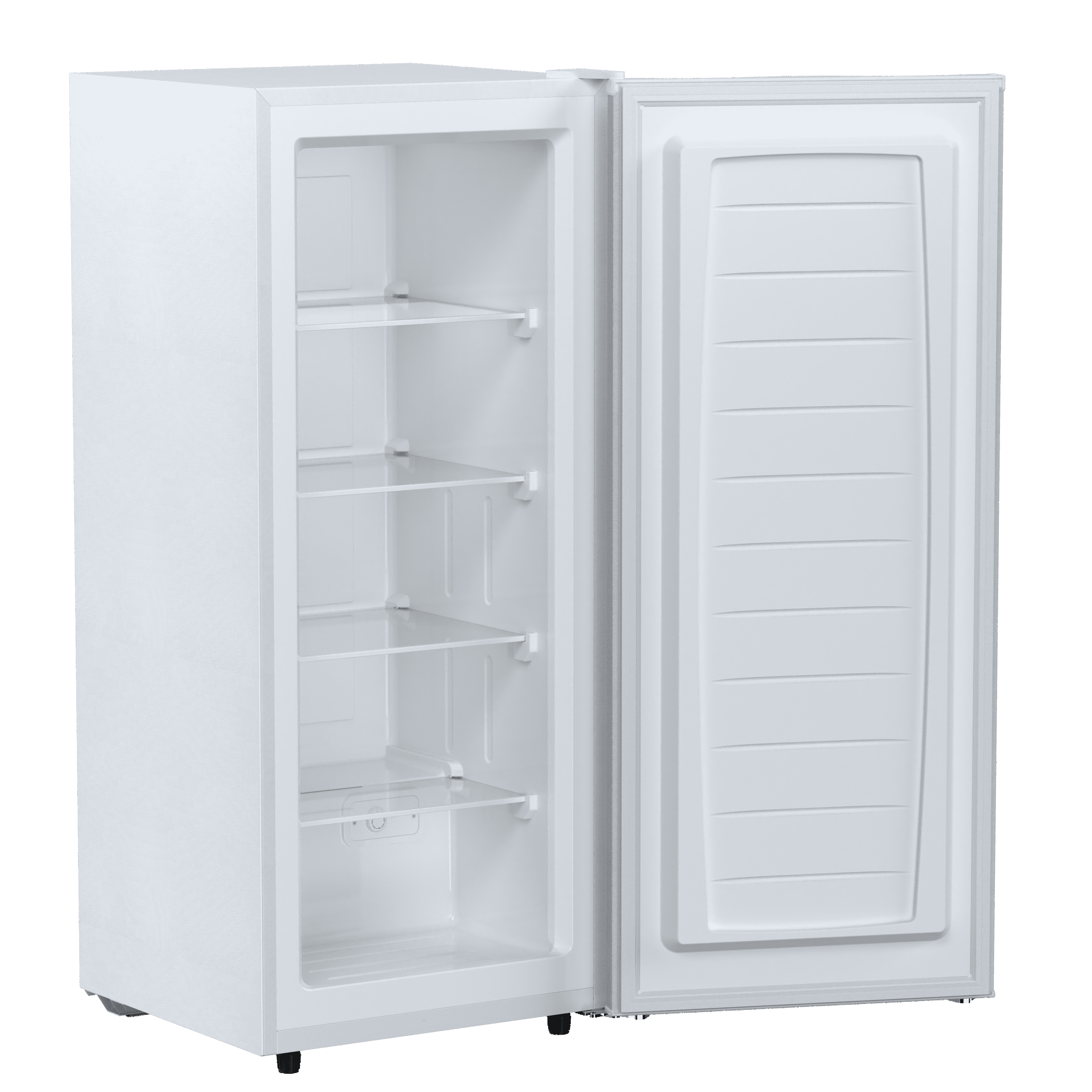 Auseo 7 Cu. ft. Upright Freezer with 4 fixed grid shelves, Space Saving, Adjustable Temperature Controls, Garage Ready deep Freezer, Manual Defrost, White