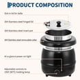 thumbnail image 3 of Commercial Electric Soup Kettle Warmer, Stainless Steel with Hinged Lid & Removable Insert Pot for Restaurants, Catering, Buffet & Parties - 13.7QT, 3 of 6