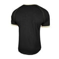 thumbnail image 4 of Kinrui Mens Muscle Henley T Shirts Contrast Short Sleeve Longline Knitted Tops Summer Casual Business Button Up Workout Tees Black L, 4 of 7