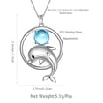 thumbnail image 5 of 925 Sterling Silver Cute Dolphin Necklace Sea Animal Pendant Blue Crystal Moonstone Jewelry Christmas Birthday Gifts for Women, 5 of 7