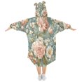 thumbnail image 2 of Wearable Blanket with Sleeves and Pocket Oversized Hooded Sweatshirt 3-14 YR Daisies and Lilies M, 2 of 7