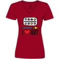 thumbnail image 3 of Inktastic Painting I Love Art Women's V-Neck T-Shirt, 3 of 5