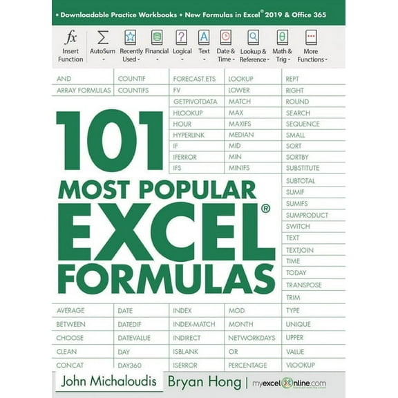 101 Excel 101 Most Popular Excel Formulas, Book 1, (Hardcover)