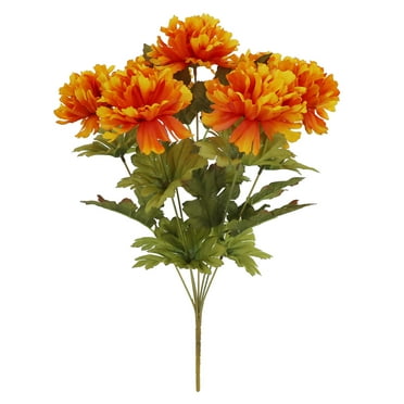 10" Yellow Marigold Bush by Ashland® - Fall Floral for Crafts and Home Decor