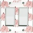 thumbnail image 1 of Metal Light Switch Plate Cover Cute Baby Elephant Pink ZOO006, 1 of 13