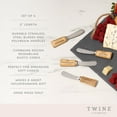 thumbnail image 3 of Twine Cork Handled Cheese Spreader Set, Butter Knives, Hosting Gifts Silver, 3 of 4