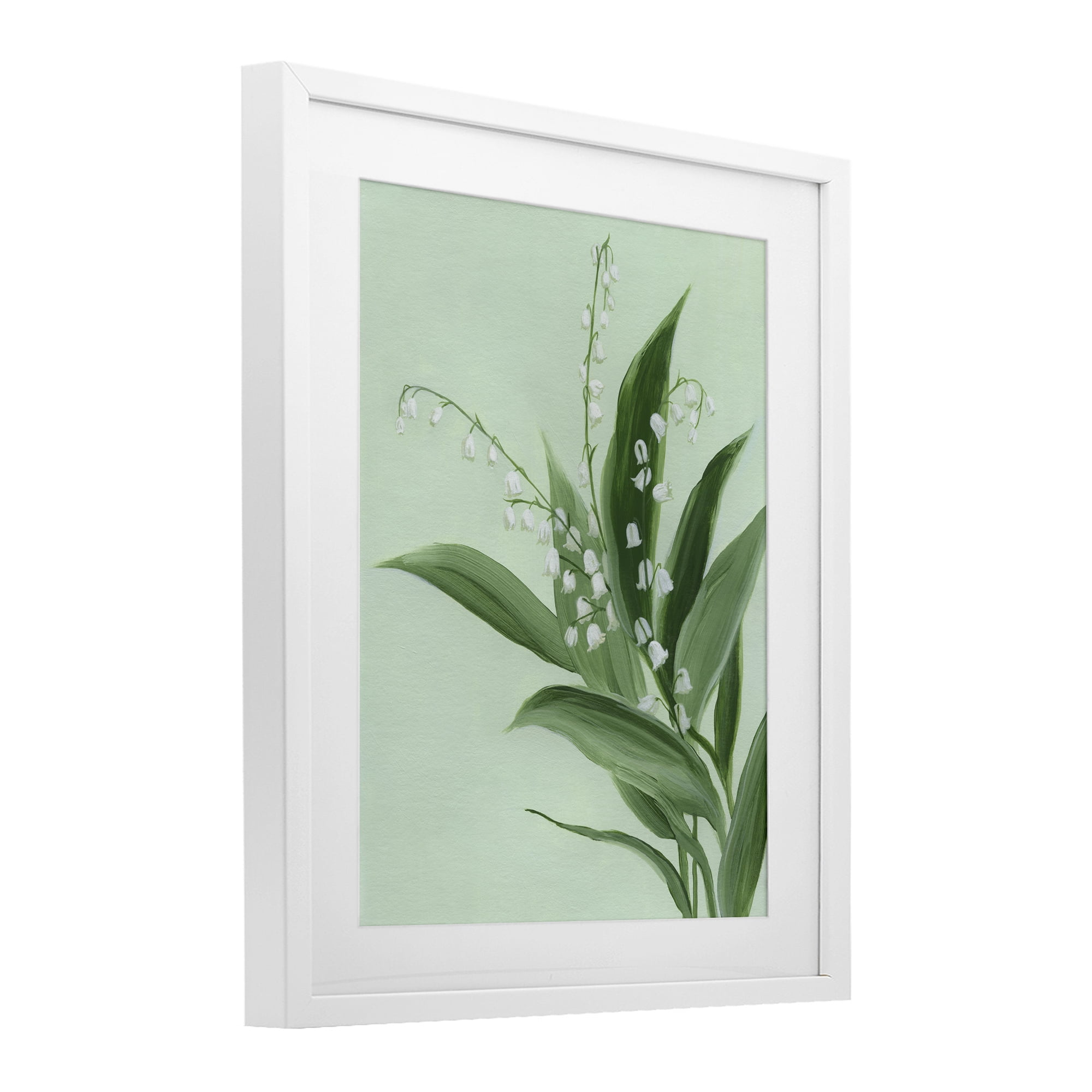 Stupell Industries Gentle Lily of Valley White Framed Print Under Glass, design by Grace Popp