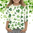 thumbnail image 5 of shoper St. Patrick's long-Sleeved Shirt for Boy and Girl Round Neck Irish Tees for for Boy and Girl long Sleeve St Patrick's Day Clothes for Kids White 150, 5 of 5