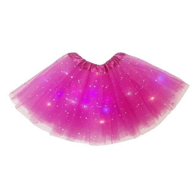 Falda tipo tutú LED TRYUEN con lentejuelas y estrellas iluminadas para mujer
