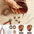 thumbnail image 3 of 16 Pcs Glove Relacing Kit Needle Leather Cutter Scratch Awl Tool for Baseball Softball Mitt Repair Set 2, 3 of 5