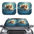 thumbnail image 2 of Zufioo Cute Swimming Guinea Pig Print Folding Car Windshield Sun Visor, Anti-ultraviolet Sun Visor, Suitable for Trucks, Vans Car Accessories-Medium, 2 of 6