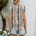 thumbnail image 4 of NAMTYQX Tops for Women Trendy Short Sleeve Fashion Stretch Graphic Loose Fitting Summer Tops for Women 2025 Khaki Size S, 4 of 5