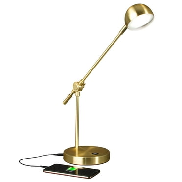 OttLite Wellness Series Direct LED Desk Lamp, Brass, Metal