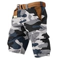 thumbnail image 3 of Mens Camo Cargo Shorts Wild Outdoor - Cotton Relaxed Fit Utility Multi-Pocket Shorts Featuring Relaxed Fit Cuts Black L, 3 of 5