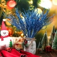 thumbnail image 3 of Tutuviw 30 Pcs Glitter Christmas Tree Pick 13 Inch Curly Tall Tree Filler Branches Sprigs Christmas Tree Filler Twigs Twigs Xmas Decorations for Vase Xmas Gift Wedding Decoration,Blue, 3 of 6