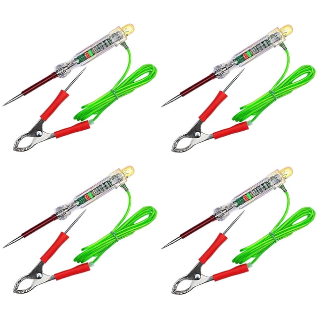 4X Probador de Circuito LED Automotriz Luz de Prueba de 6-24 V Con Sondas Dobles Pinza de Cocodrilo de Alambre de 47 Pulgadas para Prueba