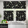 thumbnail image 4 of Dragonfly Print Kitchen Window Curtains Valance and Tier Set, 3 Piece Set Rod Pocket Short Curtains, Autumn Window Treatment for Bedroom European Curtains with Rod Pocket, 4 of 5