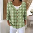 thumbnail image 4 of Women's Fashion Long Sleeve Christmas Snowman Snowflake Print Jacket Cardigan for Holiday Party and Casual Daily Wear,Dark Green,XL, 4 of 5