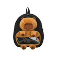 thumbnail image 3 of Mochila de carpincho con cremallera suave, bonita y práctica mochila de carpincho de dibujos animados. Negro, 3 of 9