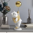 thumbnail image 4 of Estatuilla Creativa de Oso Fernando de Resina Globo Figura de Oso Oro, 4 of 8