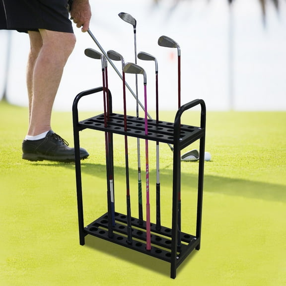 Golf Club Display Holder 27-Hole Golf Clubs Rack Holder Floor Standing Golf Putter Storage Organizer Steel Golf Club Stand fit for 1.77 inches and 1.3 inches