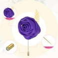 thumbnail image 3 of Uxcell 6 Pcs Boutoneras de Novio Rosa Pines para Hombres Ceremonia de Boda Aniversario Prom Fiesta Formal, Púrpura Profundo (4.7"x2"), 3 of 7
