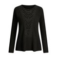 thumbnail image 5 of CAIXIA Long Sleeve Shirts for Women Boho Tops Trendy Blouses Dressy Casual Lace Tops Fall Outfits Fashion Winter Clothing Tunic Tops Loose Fit Business Casual Outfits, 5 of 6