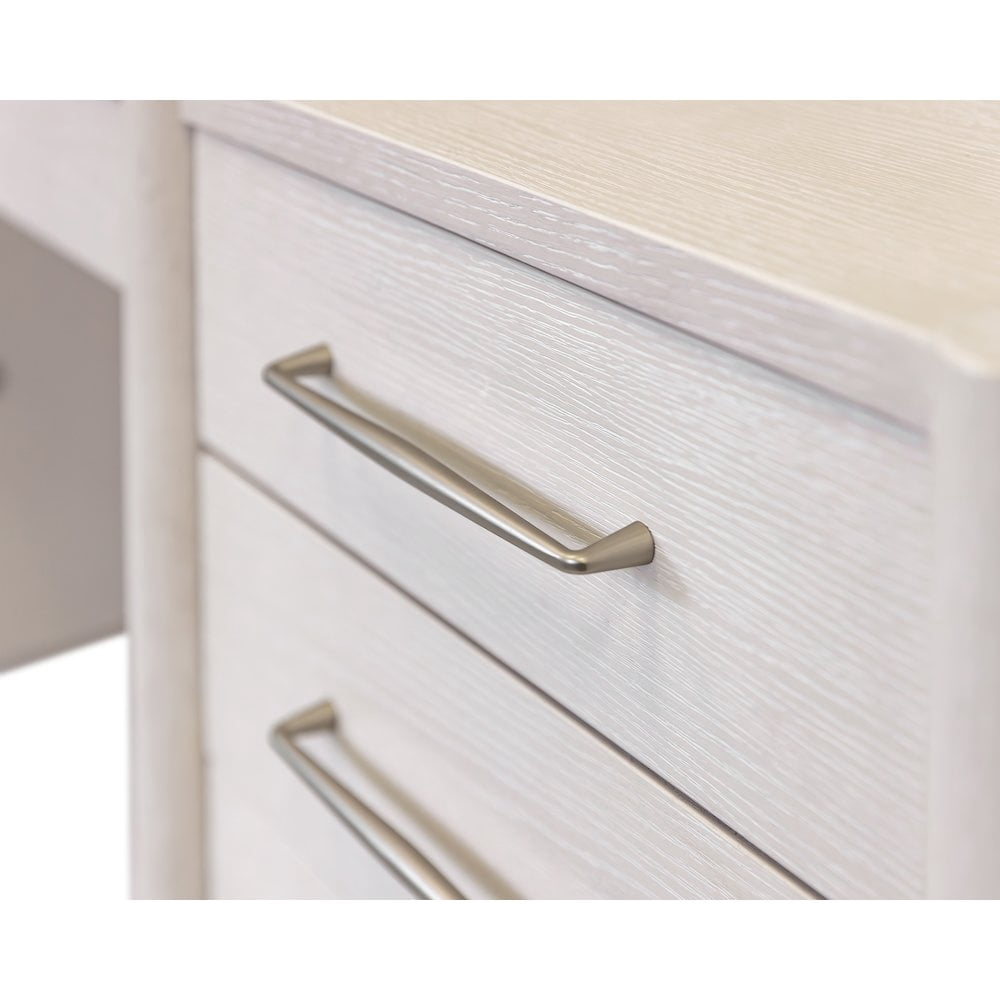Executive Wood Double Pedestal L Desk Corner Table Office Storage White