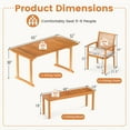thumbnail image 3 of Gymax Set Of 6 Outdoor Acacia Wood Dining Set Rectangle Dining Table w/ 4 Chairs & Bench, 3 of 7