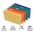 thumbnail image 2 of TR18657/18657 Reinforced Hanging File Folders 5-Tab Legal Size Assorted Colors 25/BX, 2 of 6
