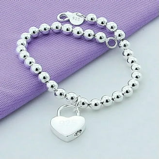 925 Sterling Silver Love Heart Charm Bead - For Bracelets & Necklaces, With "I Love You" Engraving