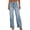 Light Blue, variant on Women's High Waist Wide Leg Straight Jeans with Patch Pockets - Stretch Denim Casual Pants for Everyday Wear
