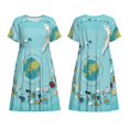 thumbnail image 3 of Bixox Robe d'Été à Manches Courtes pour Femmes Robe Ample Longueur Genou avec Poches-Voyage en Avion, 3 of 7
