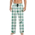 thumbnail image 2 of Pantalones de pijama largos para hombre, informales, con estampado a cuadros, holgados, deportivos, elásticos, rectos, vintage, con bolsillos, 2 of 9