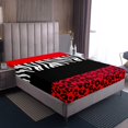 thumbnail image 4 of Erosebridal Red Leopard Print Full Sheet Sets, Geometric Bedding Full Size, Zebra Decoration, 4 Pieces, 4 of 7