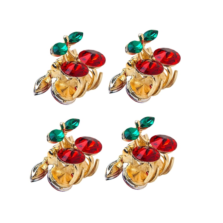 Enchante Small Rhinestone Cherry Claw Hair Clips 4-Pack - Walmart.com