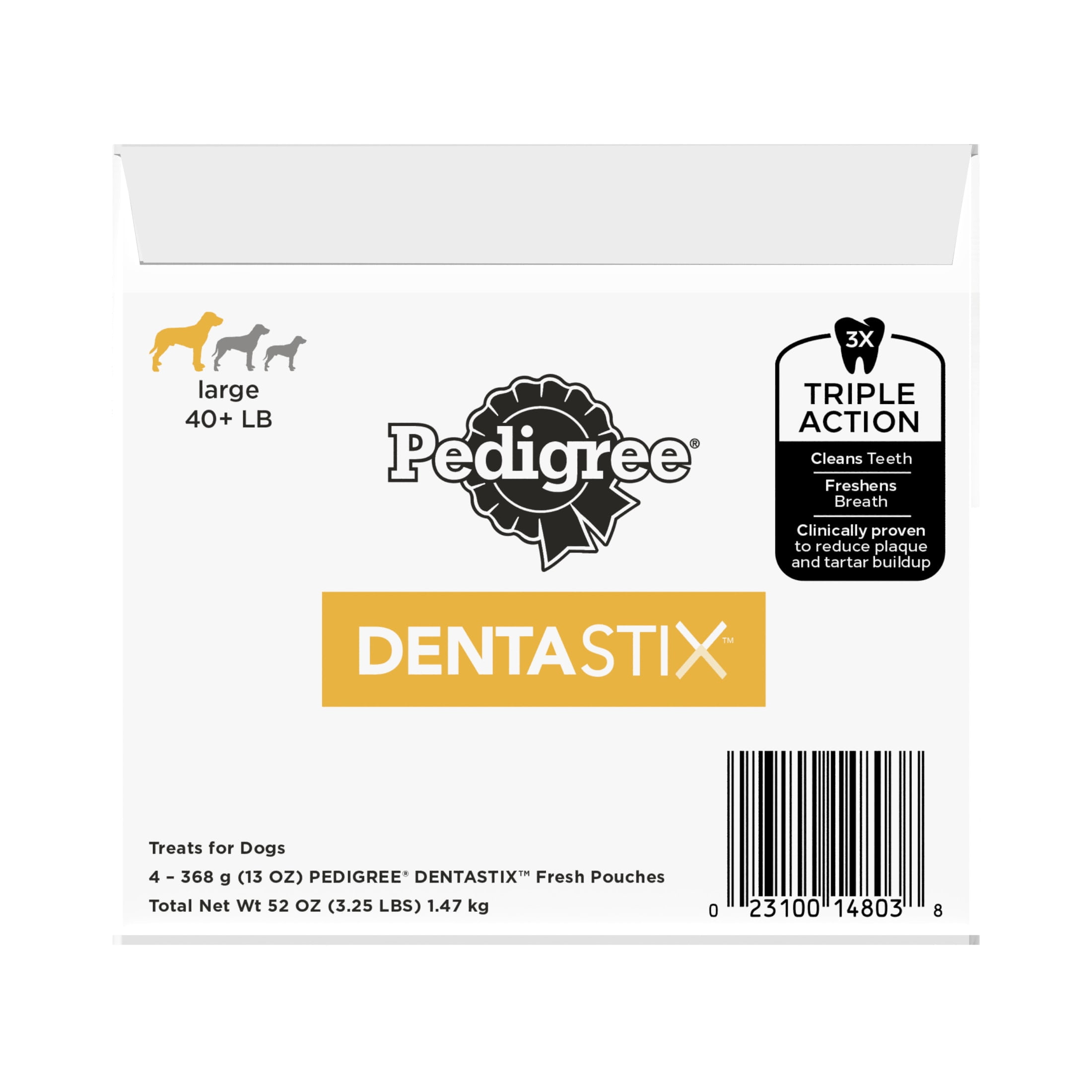 Pedigree Dentastix Dog Dental Treats, Fresh Flavor, Large Breed Dog Treats, 13 oz. Bag