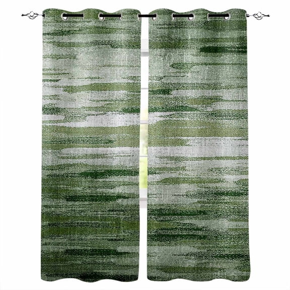 Vintage Green Blackout Curtains 84 Inches Long for Bedroom, Modern Geometric Abstract Art Thermal Insulated Room Darkening Black Out Window Curtain Panels Grommet Drapes for Living Room