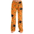 thumbnail image 3 of Women's Halloween Pajama Pants Loose Fit Sleepwear Lounge Bottoms with Fun Print, Cozy Comfy Pajama Bottoms for Home Party Sleep Saffron S, 3 of 5