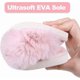 thumbnail image 4 of Pantuflas peludas para mujer con banda cruzada de espuma viscoelástica y punta abierta, 4 of 5