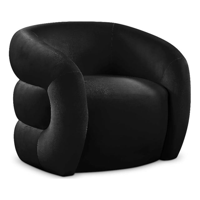 Meridian Furniture Roxbury Fauteuil d'Appoint en Velours Noir