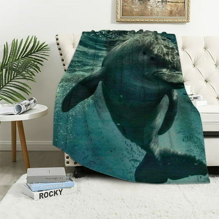 BCIIG Mantas Ocean Swimming Warm Lightweight Soft Fleece Blanket Throw for Living Rooms Sofa Decor All Seasons 40x50in