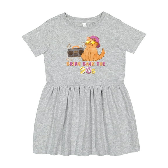 Inktastic Bring Back the 90s Cool Orange Cat Girls Toddler Dress