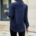 thumbnail image 7 of HTNBO Womens Denim Shirt Business Casual Button Down Work Blouses Puff Sleeve Summer Tops, 7 of 7