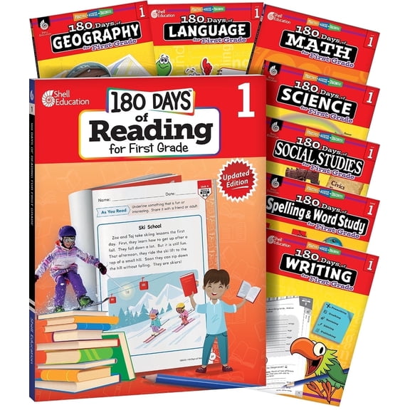 180 Days™: Practice in Reading 2nd Edition, Writing, Spelling, Language, Science, Math, Social Studies, and Geography for First Grade