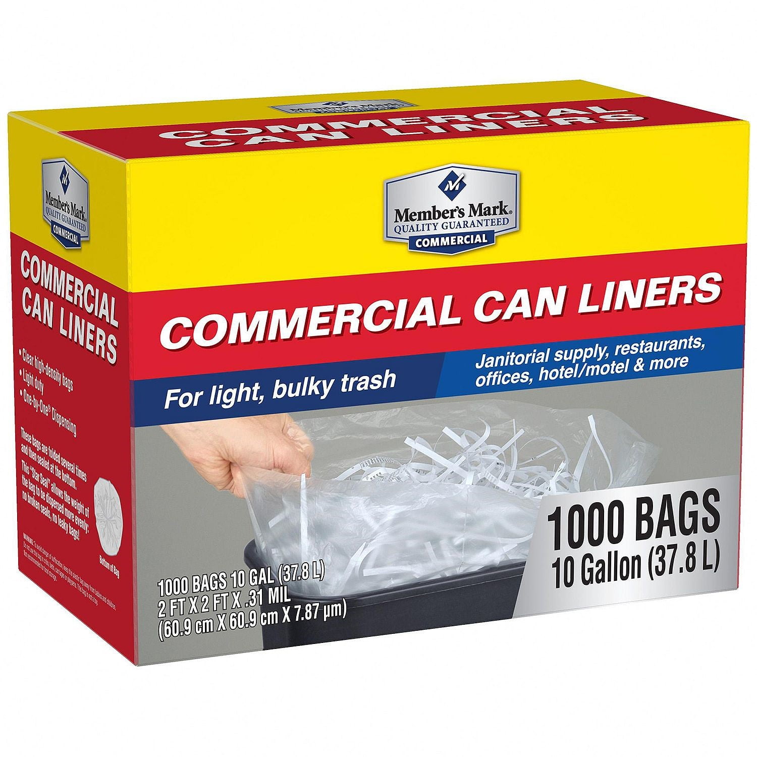 Member S Mark Commercial Trash Bags 10 Gallon Clear 1000 Ct Member S Mark Commercial Trash Bags 10 Gallon Clear 1000 Ct