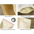 thumbnail image 3 of Pack of 100 kraft paper bags with stand-up zipper, ideal for storing food, such as bread, nuts, coffee beans, as well as gifts and jewelry. The bags a, 3 of 5