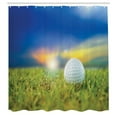 thumbnail image 2 of Ambesonne Golf Shower Curtain, Ball on the Teeing Ground Lawn, 69"Wx70"L, Lime Green Blue Yellow, 2 of 4